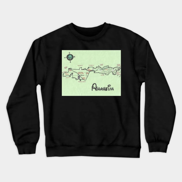 Anaheim Crewneck Sweatshirt by PendersleighAndSonsCartography